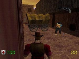 Reis door de tijd met <a href = https://www.mario64.nl/Nintendo-64-spel.php?t=Duke_Nukem_64 target = _blank>Duke Nukem</a>, hier afgebeeld als cowboy!